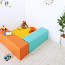 子供に安全安心のコーナー型キッズプレイマット 3点セット (壁面マットなし) イエロー