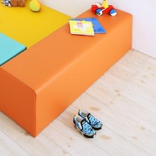 [210×120] 信頼ある品質 子供に安全安心のコーナー型キッズプレイマット 5点セット 壁面マットなし オレンジ
