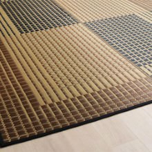 [191×250] 極上のリラックス空間に早変わり 掛川織国産デザインい草ラグ 不織布あり ベージュ