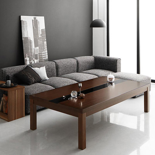 優雅なリビングへ ワイドサイズアーバンモダンデザインこたつテーブル