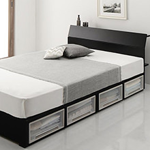 優雅な上質 棚コンセント付デザイン収納ベッド 引き出しなし (セミダブル)