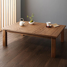 気軽にスタイルを変えられる 天然木オーク材高さ調整こたつテーブルの