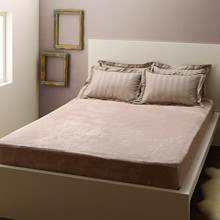 贅沢空間 プレミアム毛布とモダンストライプのカバーリング ベッド用ボックスシーツ