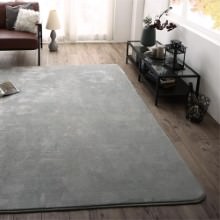[190×190] 厚さが選べる 贅沢プレミアムファイバーのとろけるラグ 洗える5mm厚ウレタン入りタイプ シルバーアッシュ
