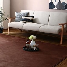 [190×190] 厚さが選べる 贅沢プレミアムファイバーのとろけるラグ 洗える5mm厚ウレタン入りタイプ モカブラウン