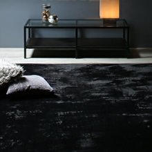 [190×190] 厚さが選べる 贅沢プレミアムファイバーのとろけるラグ 洗える5mm厚ウレタン入りタイプ ジェットブラック