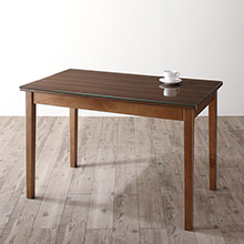 高級感 ガラスと木の異素材MIXモダンデザインダイニング テーブル