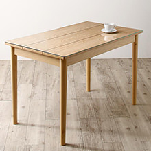 自然派 ガラスと木の異素材MIXモダンデザインダイニング テーブル
