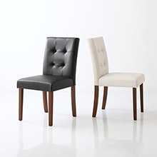 シックに装う ウォールナット無垢材モダンデザインダイニング チェア (2脚組)