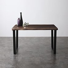 贅沢空間 耳付きウォールナット無垢材 モダンデザインダイニング テーブル