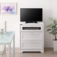 白基調のシンプルガーリー収納家具シリーズ テレビボード ハイタイプ (幅58)