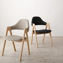 やすらぐかたち 天然木アッシュ材 伸縮式オーバルダイニング  チェア 2脚組