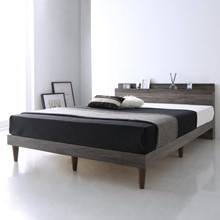 理想のシンプルな暮らし 棚・コンセント付デザインすのこベッド (ダブル)