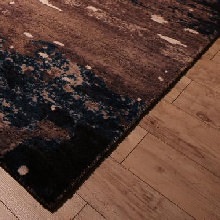 [50×80] おしゃれな 高品質2柄から選べるグラフィック風デザインラグ (スクエアタイプ) サイレントブルー