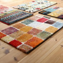 [60×90] 9つのおしゃれなデザイン 抗菌防臭ウィルトン織り玄関マット カラフルパレット