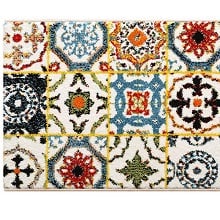 [70×120] 9つのおしゃれなデザイン 抗菌防臭ウィルトン織り玄関マット モロッコタイル
