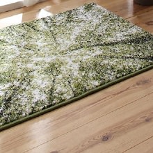 [80×140] 9つのおしゃれなデザイン 抗菌防臭ウィルトン織り玄関マット フォレストグリーン