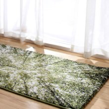 [50×80] 9つのおしゃれなデザイン 抗菌防臭ウィルトン織り玄関マット フォレストグリーン