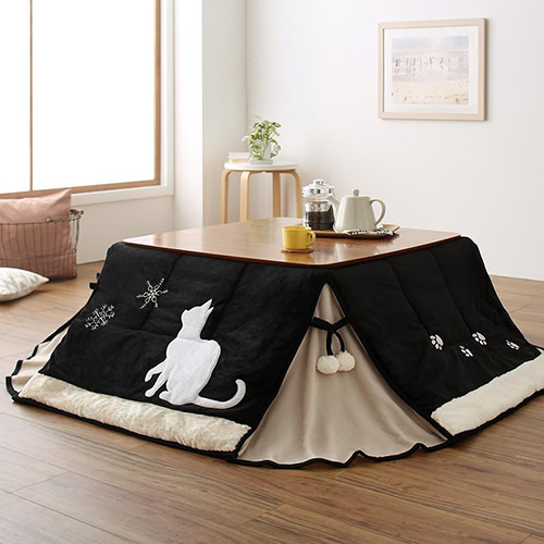 かわいいデザインに癒される 猫柄省スペースこたつ布団 掛け布団単品の