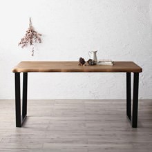 選べる無垢材テーブルデザインチェアダイニング テーブル (スチール脚タイプ)
