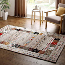 [80×140] お部屋を明るく彩る手織り風デザイン トルコ製ウィルトン織デザインラグ アイボリー