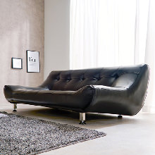 高級感あふれ寛ぎをもたらす ハイバックレザーソファ 2人掛け ブラック