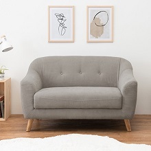 落ち着くベージュカラーがお部屋全体のイメージを格上げする ソファ (グレー)