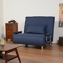 3種類の姿に変身 狭いお部屋におすすめ ソファベッド (ネイビー)