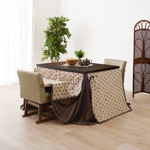 ダイニングこたつテーブル 幅105cm (ダークブラウン)の詳細