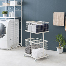 突っ張り式奥行きスリム クローゼットハンガーラック ハイタイプ