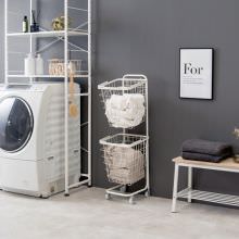 ストレスフリーで使いやすい ランドリーラック2段タイプ (角型/ホワイト)
