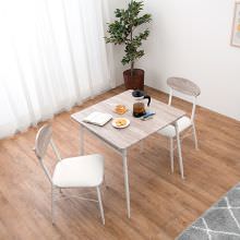 便利で嬉しい収納棚が天板下に付いた ダイニング3点セット (ホワイト)