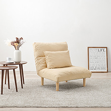至福の時間を楽しめる 7段階リクライニングソファ (アイボリー)