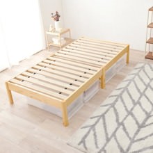 組立簡単 マットレス付シングルベッド ポケットコイル (プレーンナチュラル)