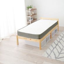 組立簡単 マットレス付シングルベッド ボンネルコイル (プレーンナチュラル)