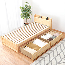 リボンレリーフが可愛らしいロマンティックな 柵付ベッド (ホワイト)の