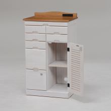 コンセントや配線穴付で電気系統の集約に便利! FAX台 (ナチュラル/ホワイト)