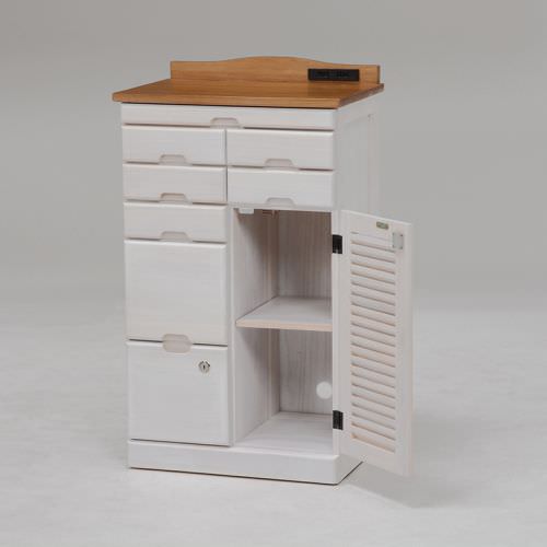 コンセントや配線穴付で電気系統の集約に便利！ FAX台 (ナチュラル