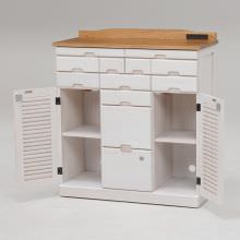 コンセント付の広々天板で使い方の幅が広がる！ FAX台 (ナチュラル/ホワイト)