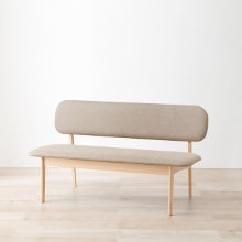 くつろぎの質感とデザイン 天然木ダイニングベンチソファ (ベージュ)