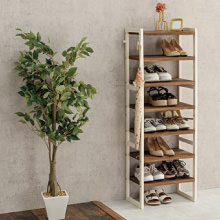 縦横可能 S型ディスプレイラック/収納棚 4段 ホワイトウォッシュ たのめーる】不二貿易 S型ディスプレイラック 4段 幅590×奥行240×高さ