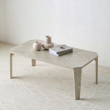 モダンな石目調で便利な 折れ脚テーブル 幅90cm (マーブルグレージュ)