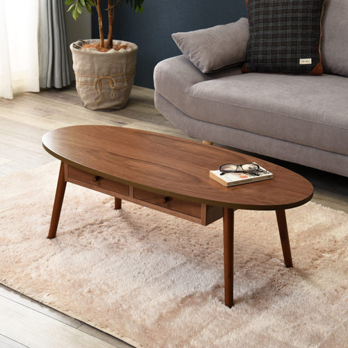 RISHEL サイドテーブル ブラウン 引き出し付き 引き出し付きサイドテーブル(4040NB1 ミドルブラウン) 【1年保証