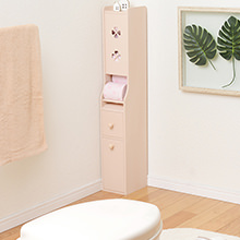 3つのスタイルの収納でトイレ周りがすっきりスマートに トイレラック (ピンク)