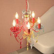 お部屋の印象を一新する幻想的で美しい シャンデリア5灯 (マルチカラー)