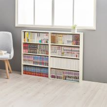 探しやすくて取り出しやすい奥行スリム コミックラック 2点セット (ホワイト)