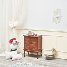 細やかな彫刻が美しいモダンクラシカル家具 猫脚5段チェストの