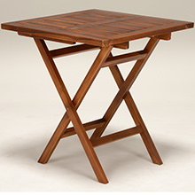 インドアでもアウトドアでも使える上質なチーク材の折り畳み式 テーブル