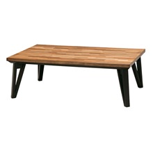 寄木細工風の天板とスタリッシュな脚がオシャレ リビングコタツ (ブラウン)