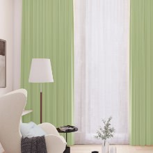[幅150cm]ピスタチオカラーが明るい 1級遮光・防炎カーテン グリーン